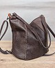 torby na ramię Bucket bag brązowa z pomarańczem 6