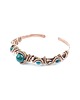 bransoletki wire wrapping Miedziana bransoleta mankietowa z chryzokolą 8