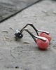 kolczyki wire wrapping Różowy koral  - sztyfty 2