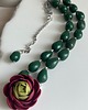 chokery Naszyjnik Choker "Szmaragdowy Ranunculus" 7