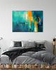 obrazy Obraz na płótnie - 100x70 cm  Abstrakcja w turkusie  (1-0653) 4
