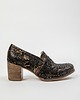 półbuty damskie PÓŁBUTY NA 6 CM SŁUPKU - SKÓRA NATURALNA - MODEL 250 - KOLOR CZARNY ETNICZNY 2