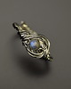 pierścionki - różne Pierścionek regulowany labradoryt niebieski wire wrapping 2 1