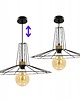 lampy wiszące STYLOWA LAMPA WISZĄCA SUFITOWA DO SALONU JADALNI KLOSZ DRUT LOFT E27 3