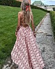 sukienki maxi damskie Sukienka orientalna długa z rozcięciem odkryte plecy 1