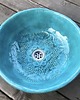 umywalki UM8 Umywalka ceramiczna,  turkusowa, okrągła, folkowa koronka na dnie 3