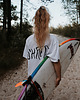 t-shirt damskie T-shirt Pls White Longer Length 2