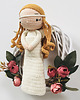 figurki i rzeźby Anioł stróż lalka w ozdobnym wianku handmade 1