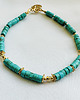 bransoletki z kamieni naturalnych Turkusowa bransoletka  z kamieni, złota rozetka 2
