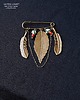 broszki Broszka niezwykła na agrafce w modnym stylu Boho handmade z liściem lauru 8