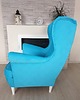 fotele Fotel uszak Loca turkusowy welur 1