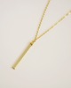złote naszyjniki 16k Gold Plated Wide Vertical Bar Necklace 2