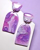 kolczyki z masy plastycznej Kolczyki GLOW fioletowe geody 2