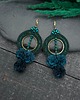 kolczyki soutache Kolczyki sutasz koła boho z kwiatami zielone lekkie wiszące Amelia 2