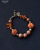 korale Rudraksha i bursztyn w niezwykłej etnicznej bransoletce unikat handmade UNISEX 1