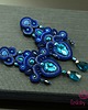 kolczyki soutache Granatowo turkusowe kolczyki sutasz 4