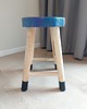 stołki Drewniany taboret z ręcznie malowanym wzorem - stolik z drewna paulowni 2