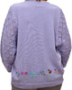 swetry damskie  Fioletowy sweter z kaszmiru z haftami i ażurowymi rękawami XL/XXL 3