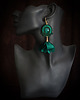 kolczyki soutache Szmaragdowe kolczyki soutache z kwiatami 1