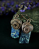 kolczyki wire wrapping Jaspis lazurowe wybrzeże kolczyki wire wrapping 7