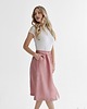 spódnice midi Lniana Spódnica LILY DUSTY PINK 1