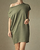 sukienki midi damskie Sukienka tshirt oversize Oliwkowa 1