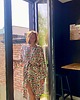 szlafroki damskie Szlafrok narzutka kimono w drobne kwiaty na czarnym 6