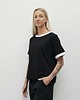 t-shirt damskie Bawełniana koszulka o luźnym kroju - Black / White 3