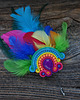 broszki Kolorowa broszka soutache z piórami 1