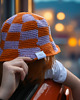kapelusze damskie Bucket hat, creamy purple & burnt orange, handmade vibes 5