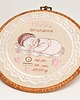 obrazy i plakaty do pokoju dziecięcego Haftowana personalizowana metryczka, pamiątka narodzin w oprawie 20 cm 5