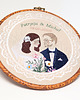 Ślub - inne Haft ślubny w tamborku 20 cm, indywidualna pamiątka ślubna, rocznicowa 4