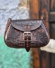 torby na ramię Torebka skórzana Folklora ciemnobrązowa kwiaty ręcznie robiona 1