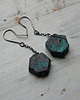 kolczyki wire wrapping chryzokola na łańcuszku - kolczyki 1