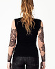 t-shirt damskie Czarny tank top damski z tatuażami Mandala 3
