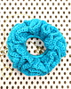 gumki do włosów Frotka do włosów scrunchie gumka szydełkowa jasny turkus 1