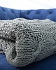 koce i narzuty Koc pled narzuta Cosy II szary knitted dziergany 3