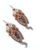 kolczyki soutache Kolczyki Vintage Cappuccino sutasz miedź rodzima piasek pustyni hematyt 2