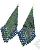 kolczyki szklane Vuenti, zielononiebieskie "indiańskie" kolczyki, beading 1