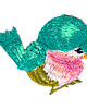 naszywki na ubrania Naszywka termoprzylepna Ptaszek turkusowy 1