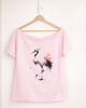 t-shirt damskie Żuraw Różowy Oversize 1