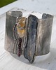bransoletki wire wrapping Kianit / cytryn / granaty  -  bransoleta mankiet CUFF 3