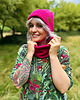 czapki damskie Bawełniana czapka beanie logo ekoskórka Malina 3