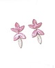 kolczyki z masy plastycznej Wiszące kolczyki FIESTA blady róż 1