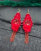 kolczyki soutache Kolczyki sutasz czerwone wieczorowe błyszczące z cyrkoniami Joy 2