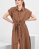 sukienki midi damskie Sukienka szmizjerka letnia SARA DRESS camel 3