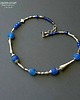 korale Vintage style uroczy naszyjnik z matowego błękitnego szkła Prezent handmade 8