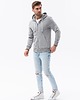 bluzy męskie Bluza męska rozpinana z kapturem BASIC - szary melanż V7 B977 4