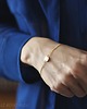 bransoletki złote 16k Gold Plated 2 Holes Small Round Tag Bracelet 4