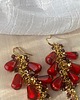 kolczyki pozłacane Kolczyki z Żywicy z Koralami  Granat, Wiszące Burgundowe 5